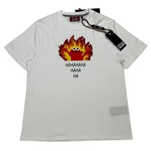 NWT Mostly Heard Rarely Seen 8-Bit On Fire Tee Shirt Men's Medium Elmo Meme